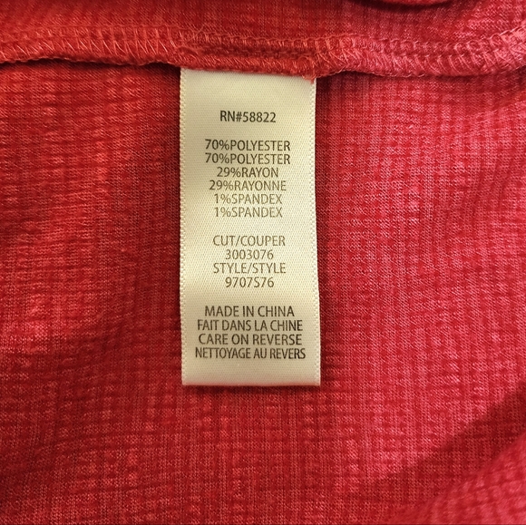 Max Studio Short sleeve frill sleeves oversized relaxed fit shirt red size small - Picture 7 of 7